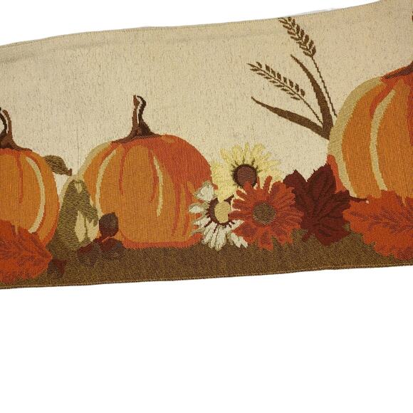 Croft & Barrow Pumpkins in a row Table Runner Harvest Season 5 ft x 1 Width - Picture 4 of 14